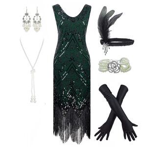 5424 Women's 1920s Flapper Fringe Beaded Great Gatsby Party